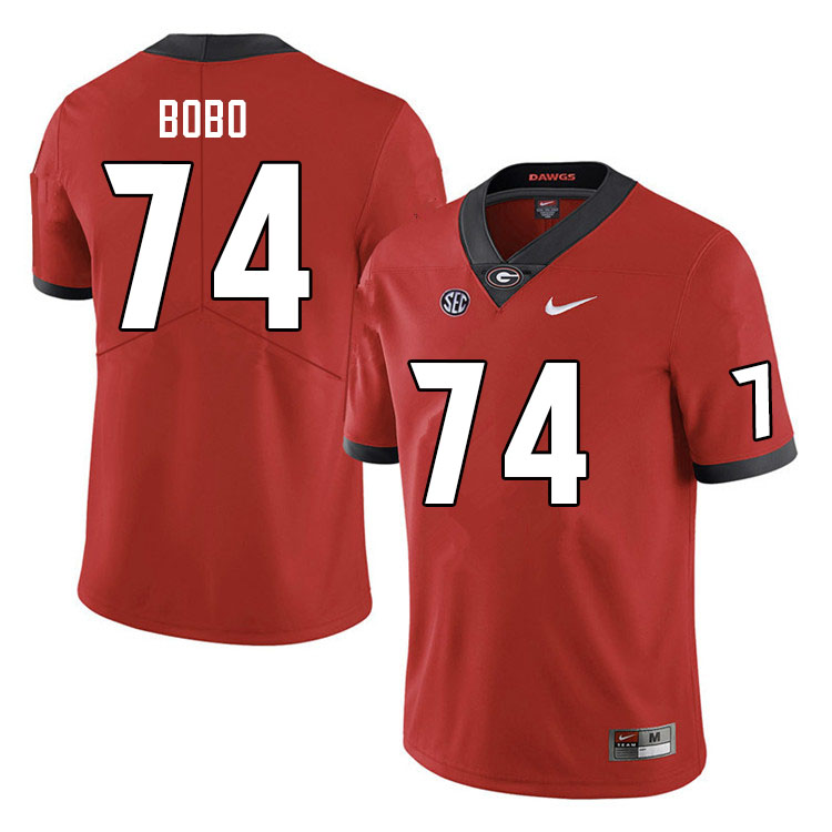 Men #74 Drew Bobo Georgia Bulldogs College Football Jerseys Sale-Red